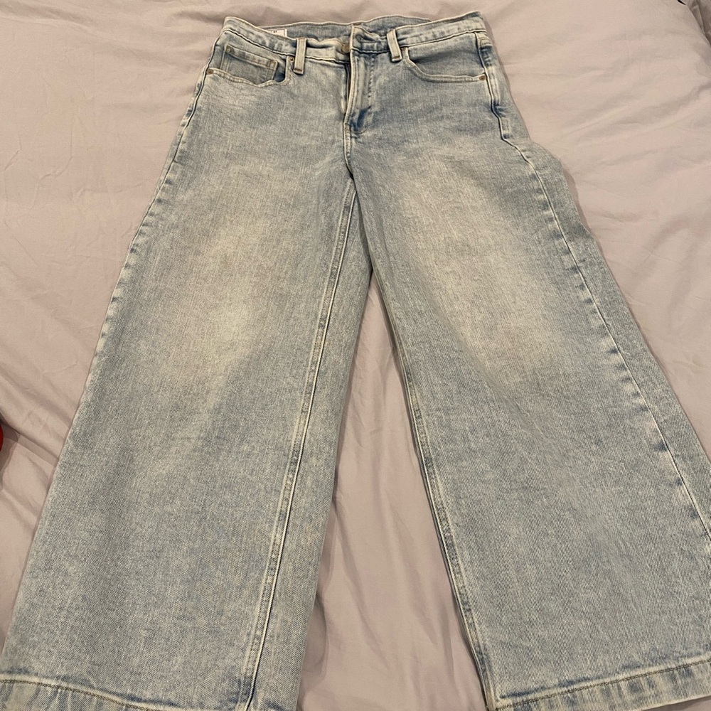 GAP Light blue high rise stride wide leg flare ankle jeans 27 4 short